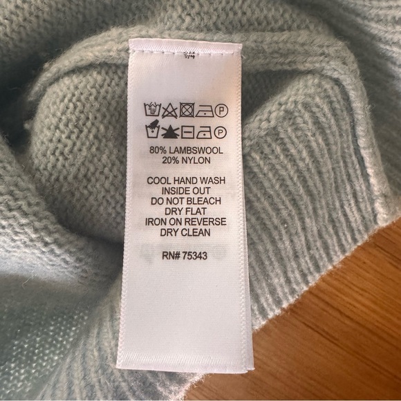 Anthropologie Tabitha Webb Fair Isle Wool Pullover Sweater Blue White Size L - Picture 7 of 7